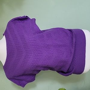 Vintage purple pointelle short sleeve sweater